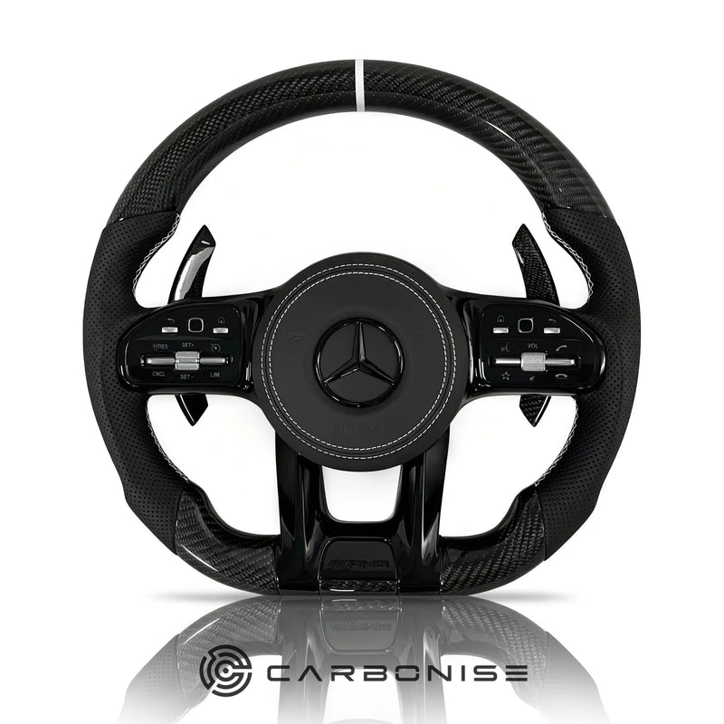 Mercedes-Benz Steering Wheel (Carbon Fiber+Perforated Leather) #18 by CARBONISE