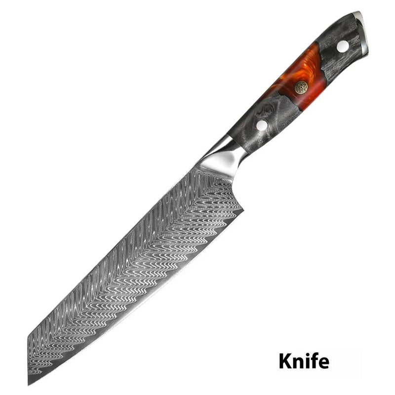 67 Layers Damascus Steel Kitchen Knife Kit 127K Cutting Knife by China Dropship