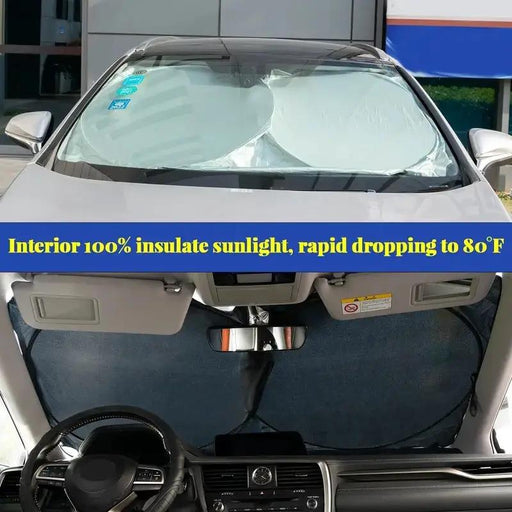 Large Silver Car Sunshade Foldable Double-Circle by dealonline.co.nz