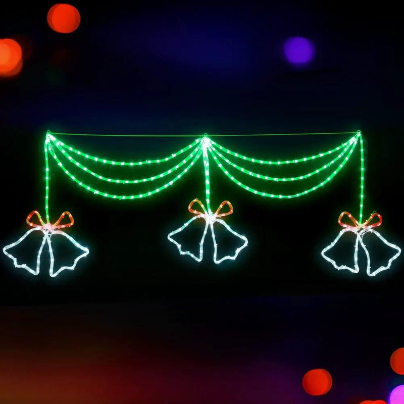 SportZone.co.nz Occasions > Christmas > Outdoor Decorations & Lights 1.8M Christmas Lights 288 LED Bell Motif Light Decorations Jingle Jollys 1.8M Christmas Lights 288 LED Bell Motif Light Decorations Jingle Jollys