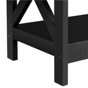 3-Tier Wooden Console Table Sofa Side Table with X-shape by Yaheetech