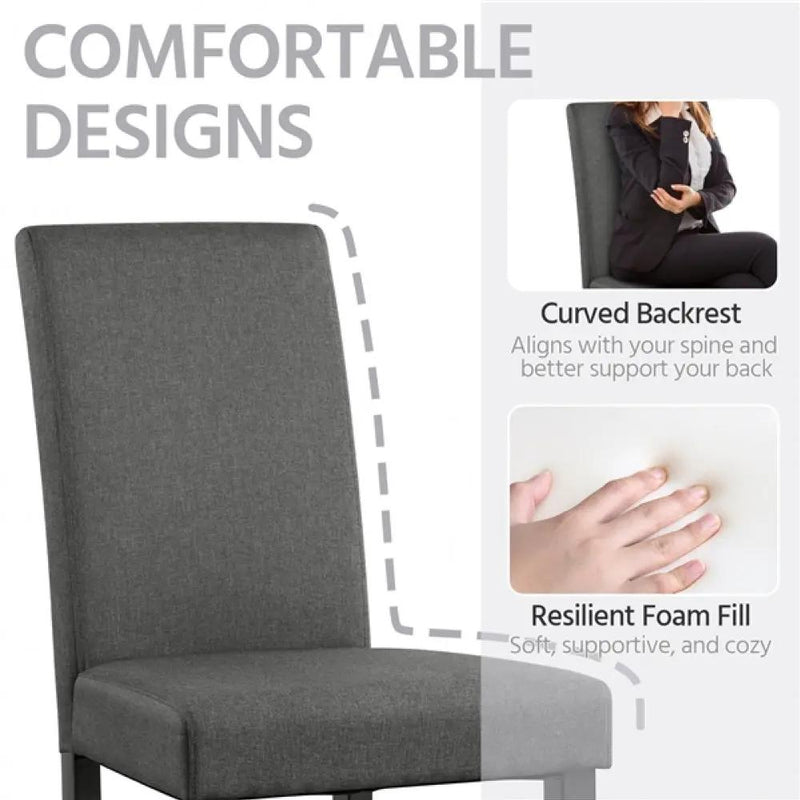 4pcs Parson Dining Chairs Fabric Upholstered Urban Style by Yaheetech