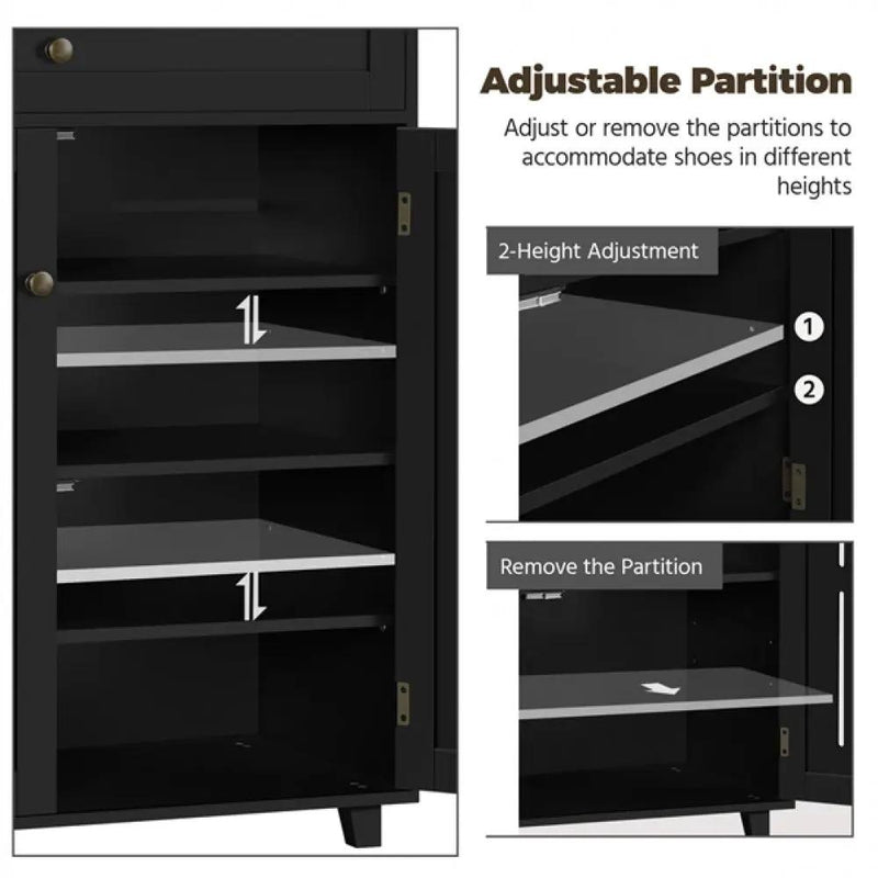 4 Tier Shoe Storage Cabinet Shoe Rack by Yaheetech