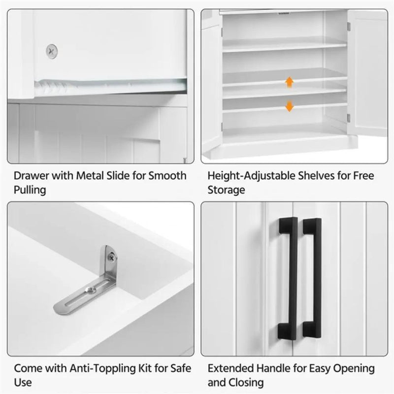 Tall Pantry Cupboard Kitchen Pantry Cabinet Freestanding Storage Cabinet by Yaheetech