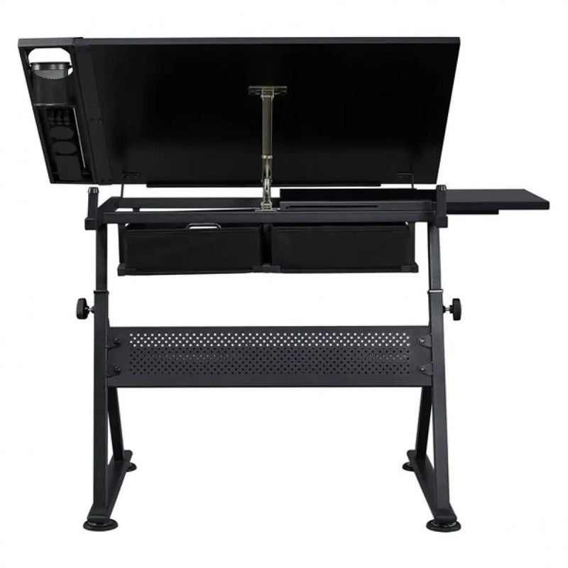 Drafting Table/Stool Set with Adjustable Table Angles & Heights All-in-One by Yaheetech