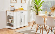 Rolling Kitchen Island Trolley Modern Storage Cabinet by Yaheetech