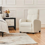Upholstered Recliner Boucle Recliner Sofa Adjustable Modern Single Reclining Chair by Yaheetech