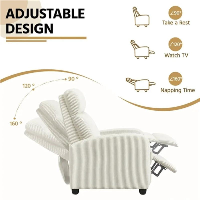 Yaheetech Recliner Chair Corduroy Recliner Sofa Adjustable Modern Single Reclining Chair Recliner Chair Corduroy Recliner Sofa Adjustable Modern Single Reclining Chair