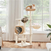 54″ Tall Rattan Cat Tree Cat Tower by Yaheetech