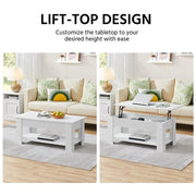 Space-saving Lift Top Coffee Table w/ Hidden Compartment & Open Shelf by Yaheetech