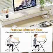 2-Tier Foldable Computer Desk w/ Monitor Shelf by Yaheetech