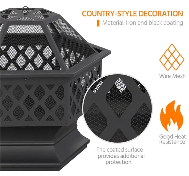24in Heavy Duty Fire Pit by Yaheetech