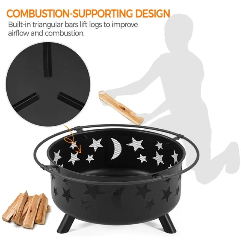 Round Fire Pit by Yaheetech
