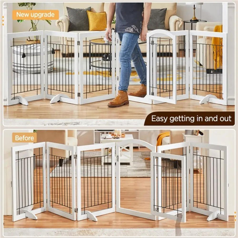 6-Panel Pet Puppy Safety Fence with 3 Support Feet by Yaheetech