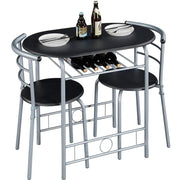 Modern Round Dining Table Set for 2 Chairs + 1 Table by Yaheetech