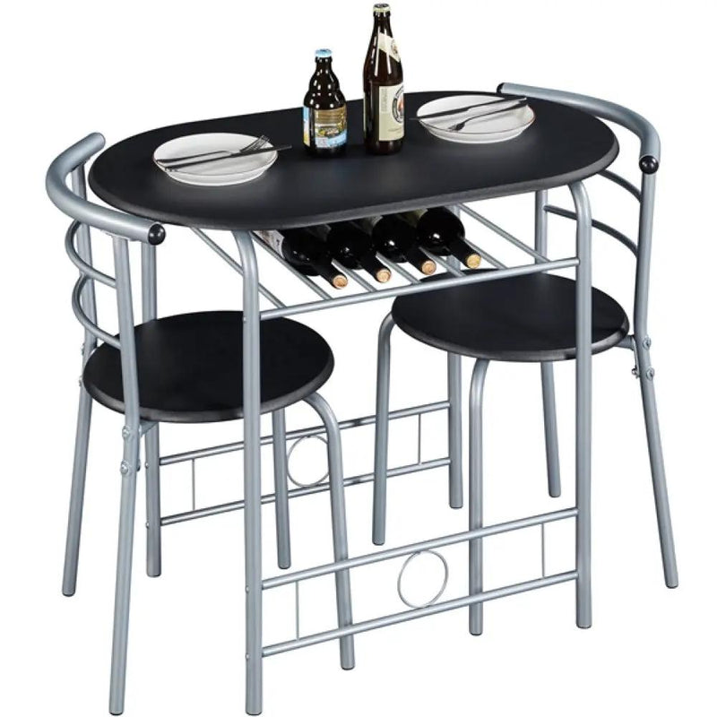 Modern Round Dining Table Set for 2 Chairs + 1 Table by Yaheetech