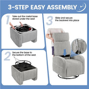 360-Degree Swiveling Nursing Glider Chair Rocking Chair by Yaheetech