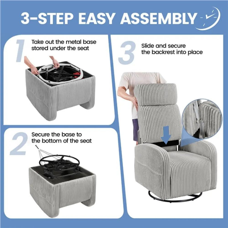 360-Degree Swiveling Nursing Glider Chair Rocking Chair by Yaheetech