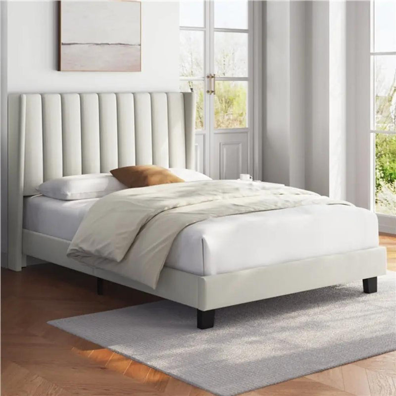 135 cm W x 190 cm L Bed Frame With Base by Yaheetech