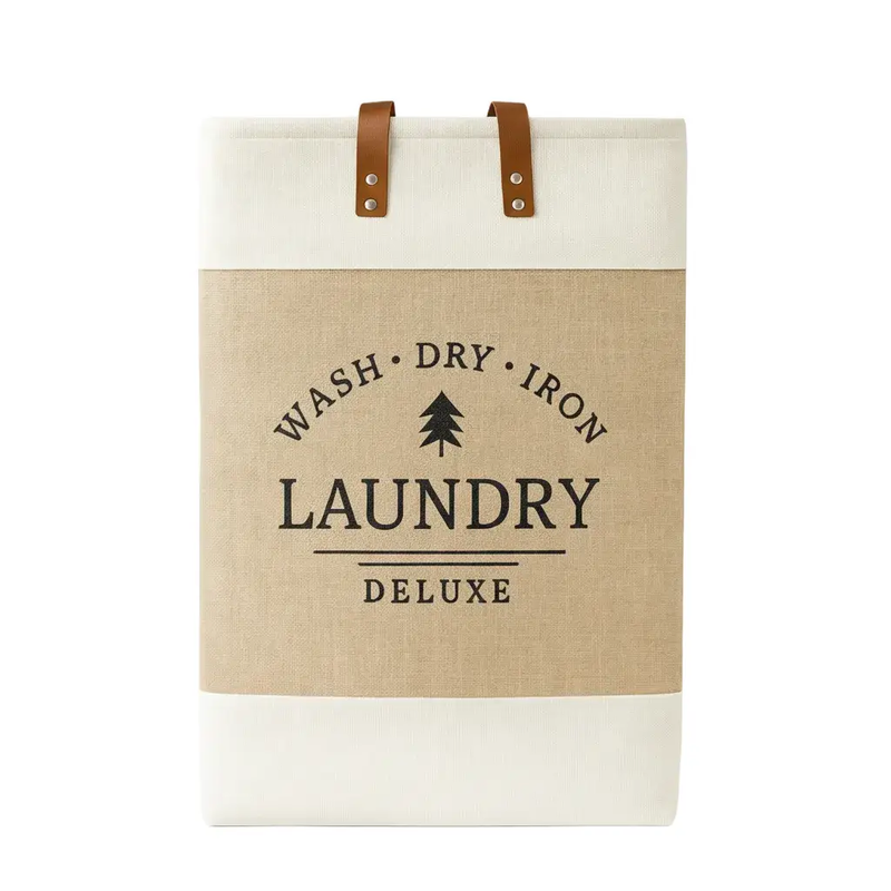 Frankly Cotton Laundry Deluxe Hamper with Handles by Nest & Stem Homewares