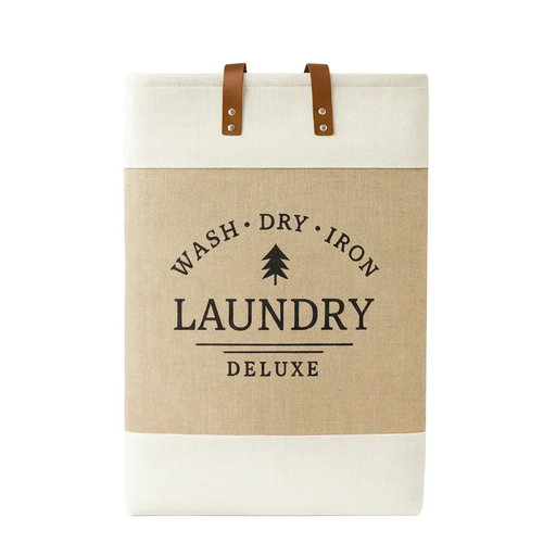 Frankly Cotton Laundry Deluxe Hamper with Handles by Nest & Stem Homewares