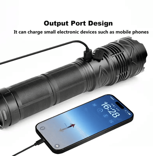 dealonline.co.nz dealonline.co.nz Long Range Powerful USB Input and Output Rechargeable LED Flashlight 30W 1500m Rechargeable USB 30W Long Range LED Flashlight 1500m