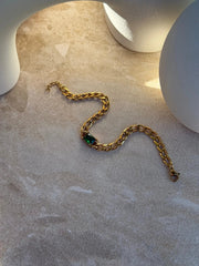 Tāhū Kākāriki Gold Bracelet by Tahana Jewellery
