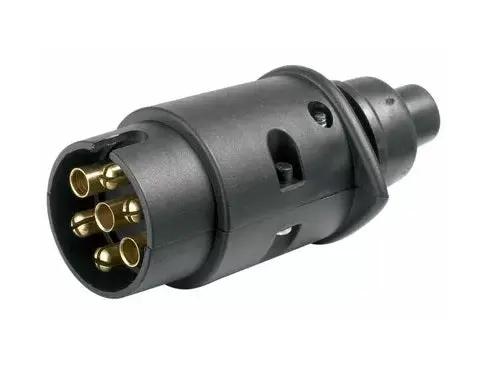 7 Pin Round Male Plug - Packaged