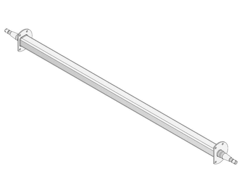 Straight Beam Axle - 9" Drum - 1500kg - Bare Metal product image showing the axle design and structure.