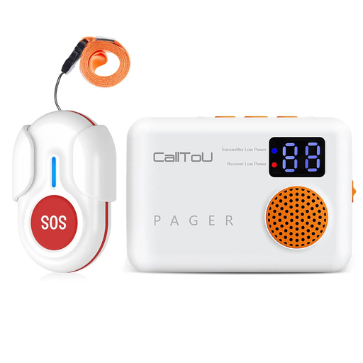 Wireless Caregiver Pager with 2 SOS Buttons (Up to 300mtrs range) by Eldertech