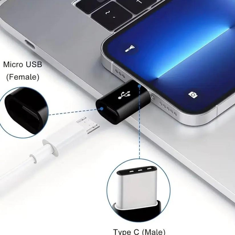 Micro USB to Type C Adapter (White) by 9eight5