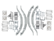 Eye to Slipper - 3500kg - 7-leaf 50x6mm - Pair parts and accessories laid out on a white background.