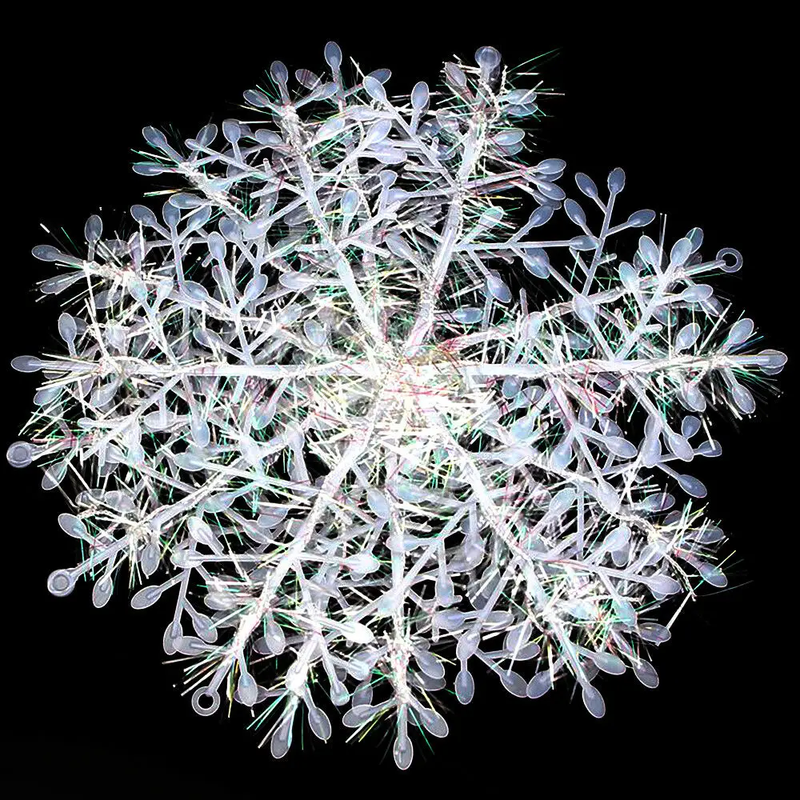 30PCS 11cm White Snowflakes Decorations Christmas Tree Party Charms Christmas Decoration by salelink.co.nz