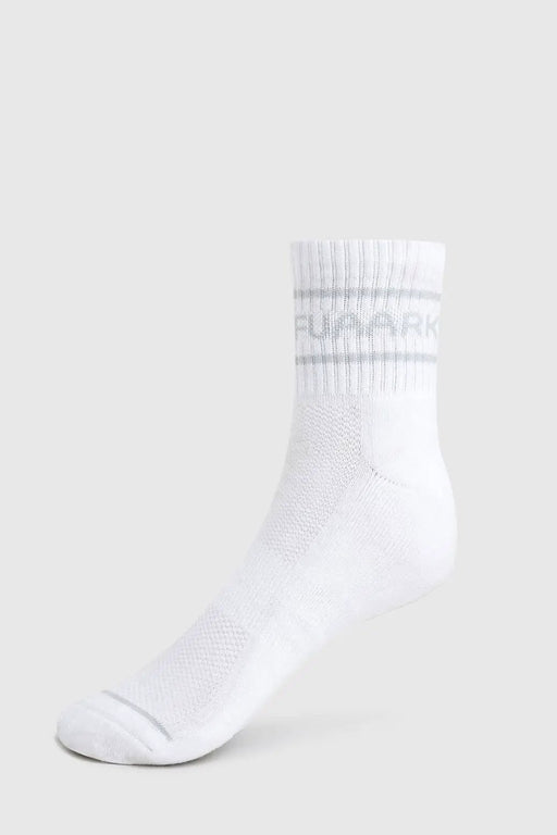 Legacy Quarter Socks White/Grey by Fuaark Nz