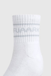 Legacy Quarter Socks White/Grey by Fuaark Nz