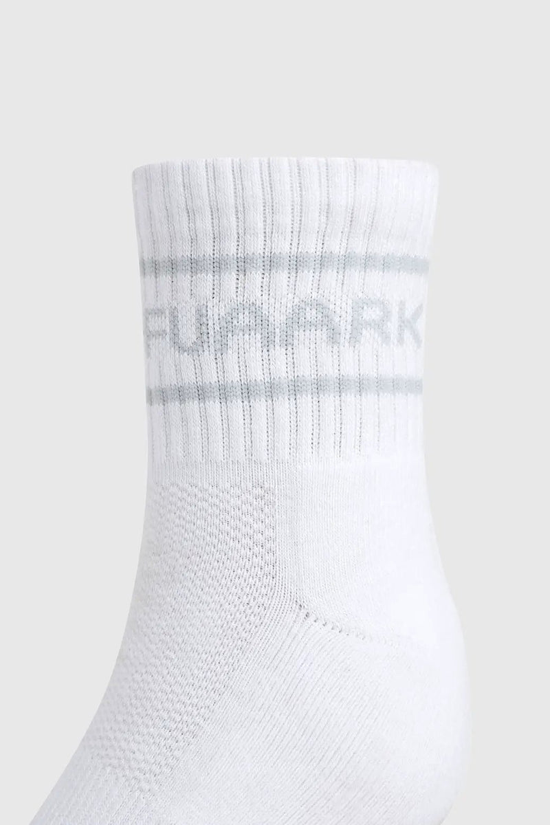 Legacy Quarter Socks White/Grey by Fuaark Nz