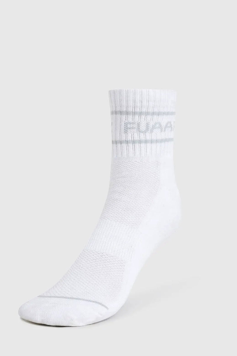 Legacy Quarter Socks White/Grey by Fuaark Nz