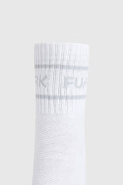 Legacy Quarter Socks White/Grey by Fuaark Nz