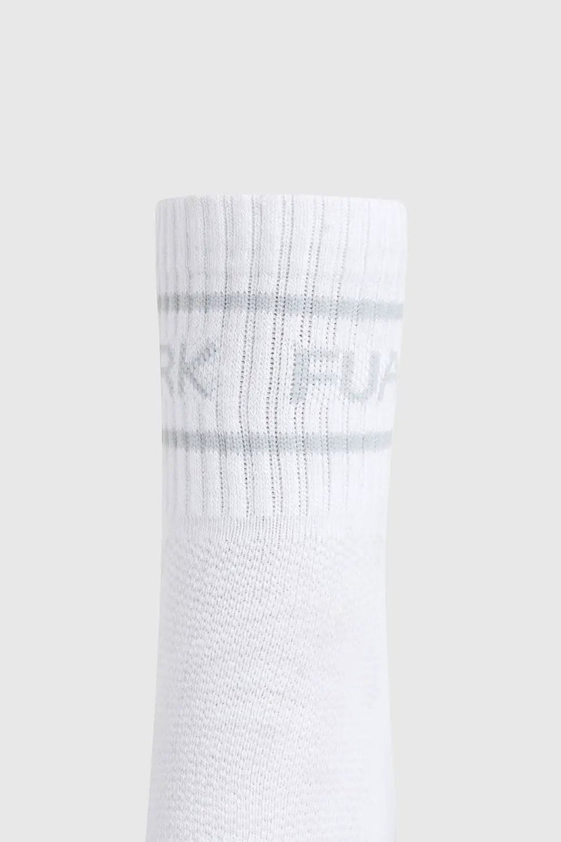 Legacy Quarter Socks White/Grey by Fuaark Nz