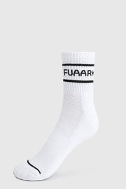 Legacy Quarter Socks White/Black by Fuaark Nz