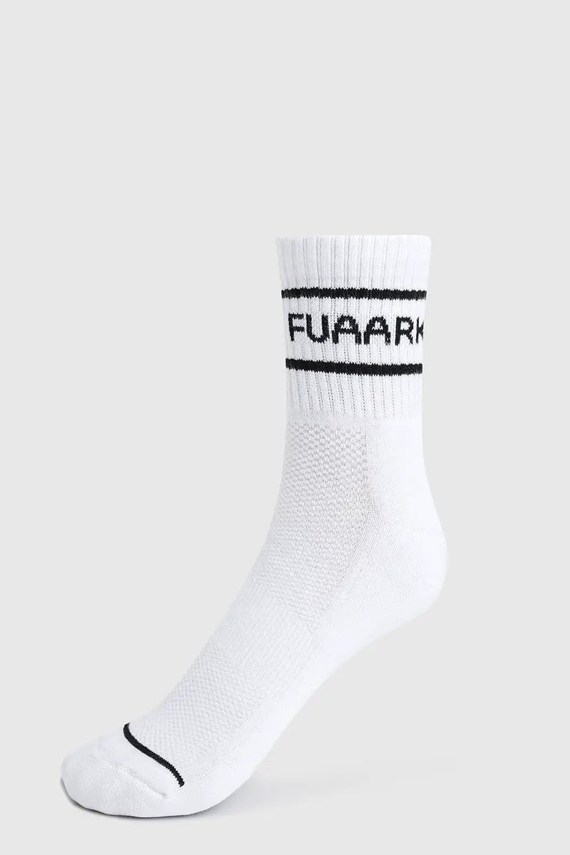 Legacy Quarter Socks White/Black by Fuaark Nz