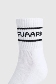 Legacy Quarter Socks White/Black by Fuaark Nz