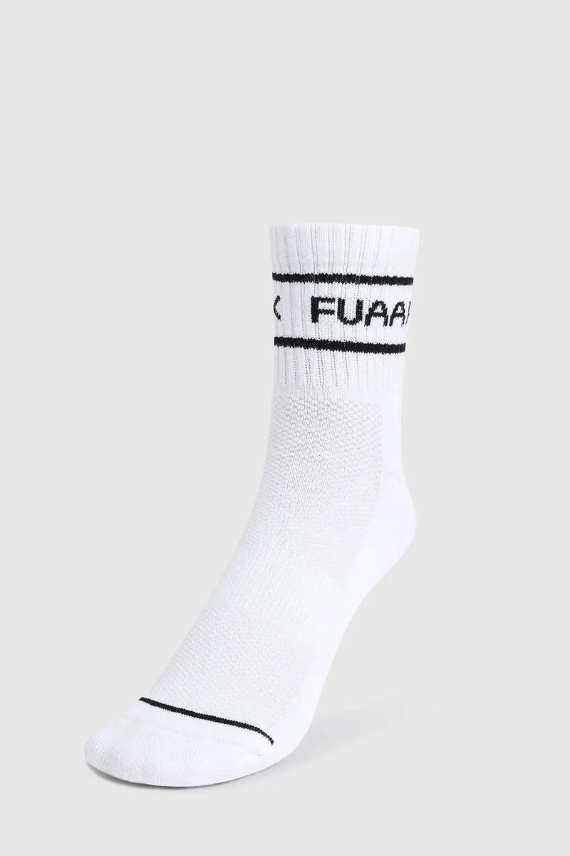 Legacy Quarter Socks White/Black by Fuaark Nz