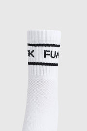 Legacy Quarter Socks White/Black by Fuaark Nz