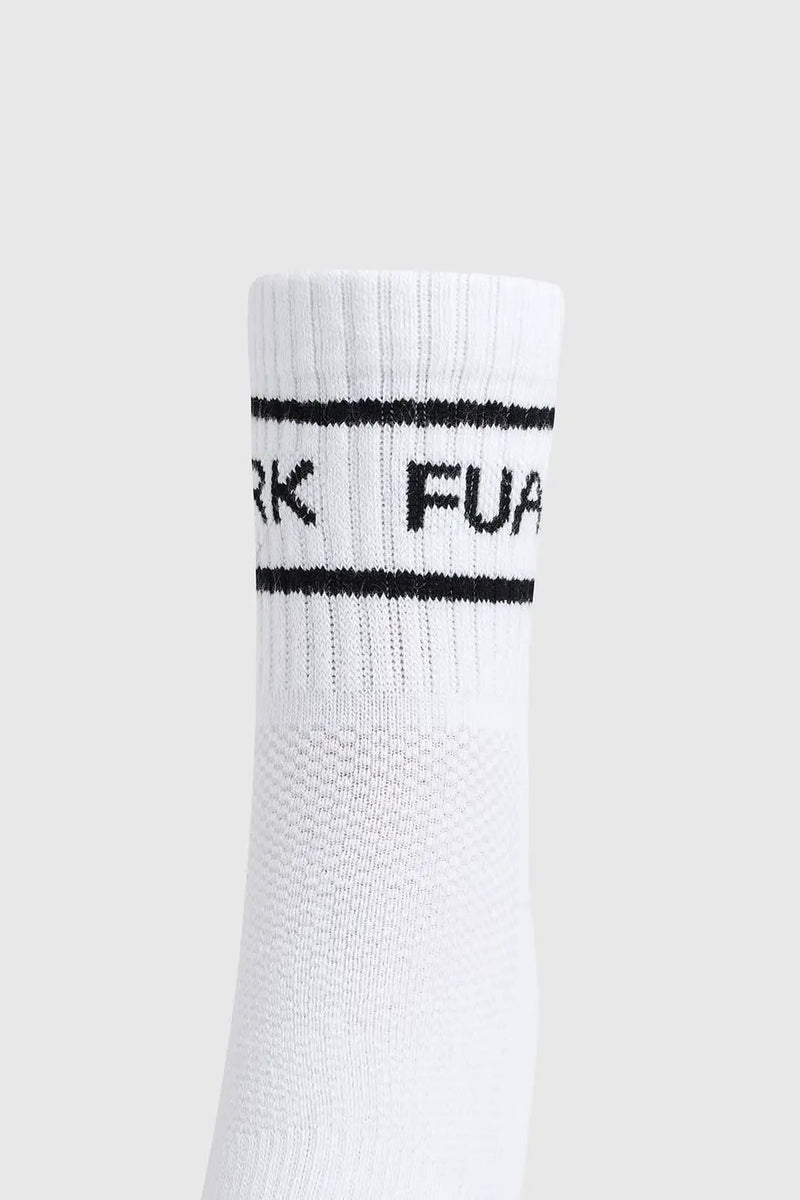 Legacy Quarter Socks White/Black by Fuaark Nz