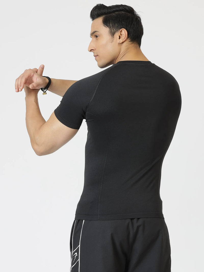 Power Seamless T-shirt Black by Fuaark Nz