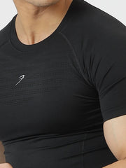 Power Seamless T-shirt Black by Fuaark Nz