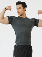 Power Seamless T-shirt Grey by Fuaark Nz