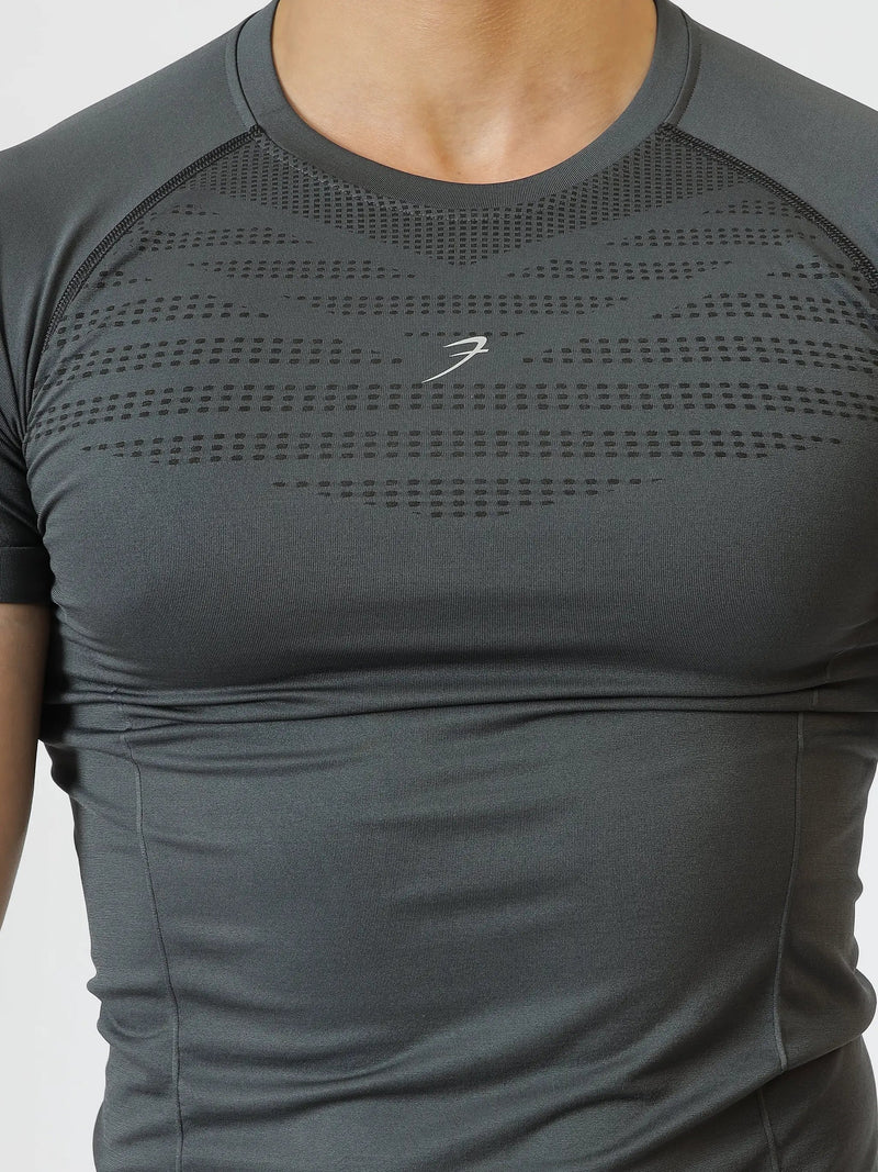 Power Seamless T-shirt Grey by Fuaark Nz
