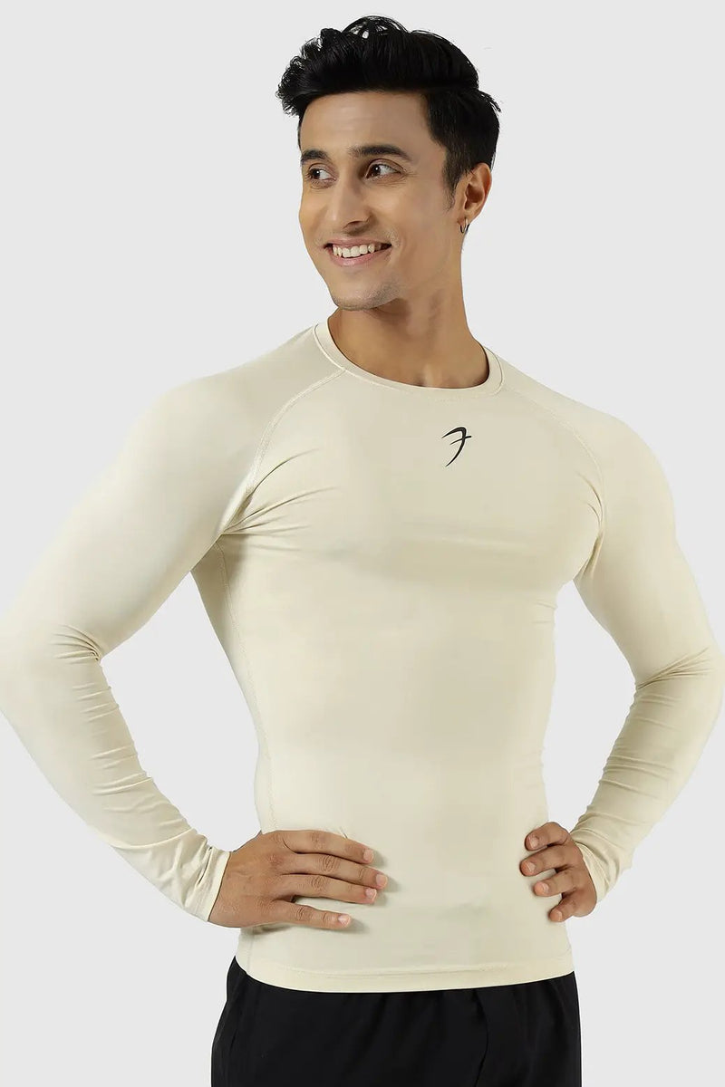 Compression Fullsleeves T-shirt Beige by Fuaark Nz